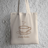 Tote Bag Cadeau pour Demoiselle d'Honneur Amoureuse de Café