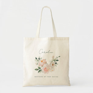 Tote Bag Cadeau pour la Mère de la Mariée Fleurs Roses Blus