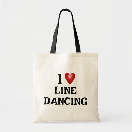 Tote Bag Cadeau pour Line Dance Lover I Heart Line Dancing (Devant)
