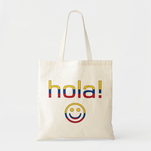 Tote Bag Cadeaux colombiens : Bonjour/Hola font face (Devant)
