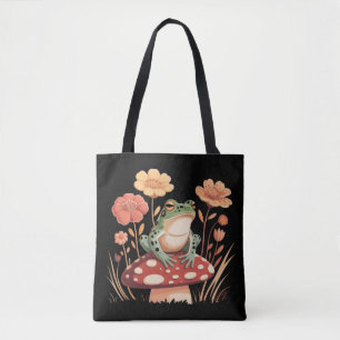 Tote Bag Cadeaux d'amoureux de grenouille botanique Fleur F