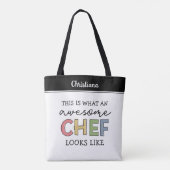 Tote Bag Cadeaux de chef sur mesure | Meilleur Chef Jamais (Dos)