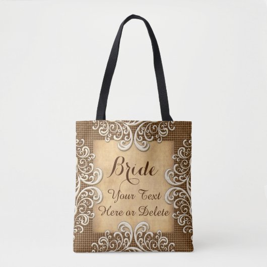 Tote Bag Cadeaux de mariage personnalisés pour le burlap et (Devant)