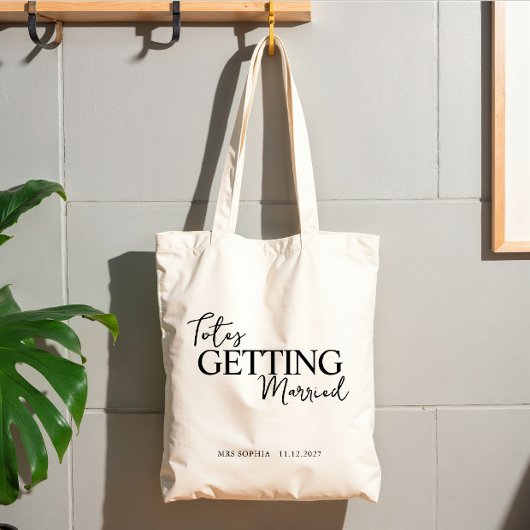Tote Bag Cadeaux de mariage pour future mariée | Nom de la 