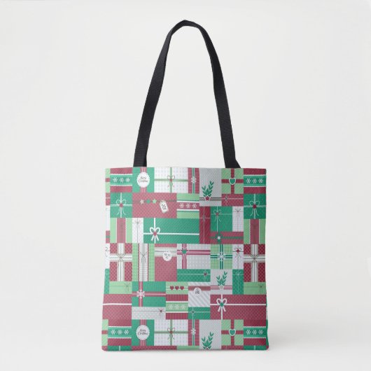 Tote Bag Cadeaux de Noël mosaïque xmas design (Devant)