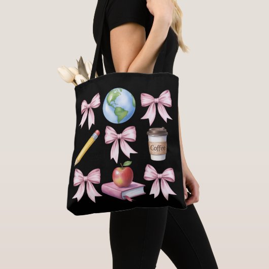 Tote Bag Cadeaux de reconnaissance de café pour enseignant (De près)