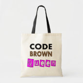 Tote Bag Cadeaux drôles "de REINE BROWN de CODE" (Devant)
