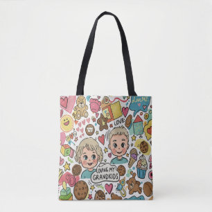 Tote Bag Cadeaux grand-parents de coeur : "Aimer mes petits