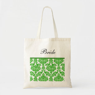 Tote Bag cadeaux mariage damassé verts