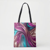 Tote Bag Cadeaux modernes pour elle- Magenta, Turquoise et  (Devant)