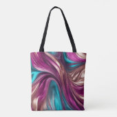 Tote Bag Cadeaux modernes pour elle- Magenta, Turquoise et  (Dos)