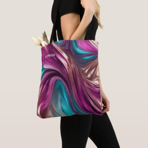 Tote Bag Cadeaux modernes pour elle- Magenta, Turquoise et