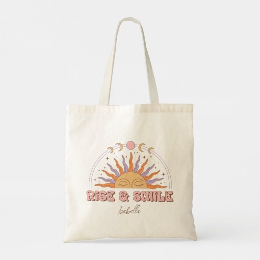 Tote Bag Cadeaux Personnalisés Boho Rise And Smile (Dos)