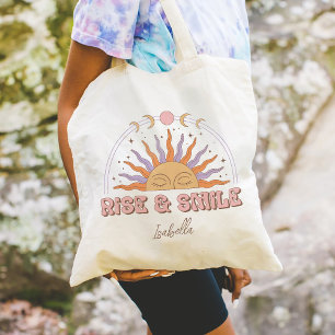Tote Bag Cadeaux Personnalisés Boho Rise And Smile
