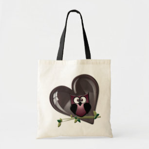 Tote Bag Cadeaux rouges mignons de hibou et de coeur
