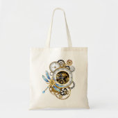 Tote Bag Cadran Steampunk avec libellule (Devant)