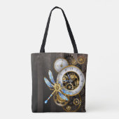 Tote Bag Cadran Steampunk avec libellule (Dos)