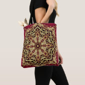 Tote Bag Cadre élégant : perle et or. (De près)