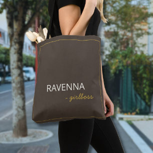 Tote Bag Cadre Taupe Subtle Gold Luxe Girlboss Nom