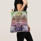 Tote Bag Caducée à croix pastel (De près)