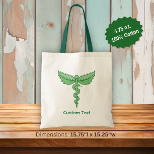 Tote Bag Caducée avec feuilles