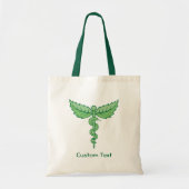 Tote Bag Caducée avec feuilles (Devant)