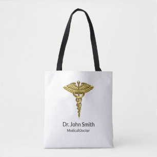 Tote Bag Caducée en or Médicale professionnel