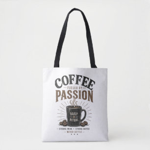 Tote Bag Café Alimenté par la Passion - Rituel Quotidien Vi