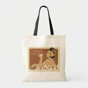 Tote Bag Café Art Nouveau vintage Rajah, dame avec café