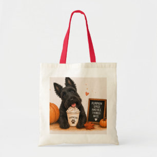 Tote Bag Café au parfum de citrouille Scottish Terrier