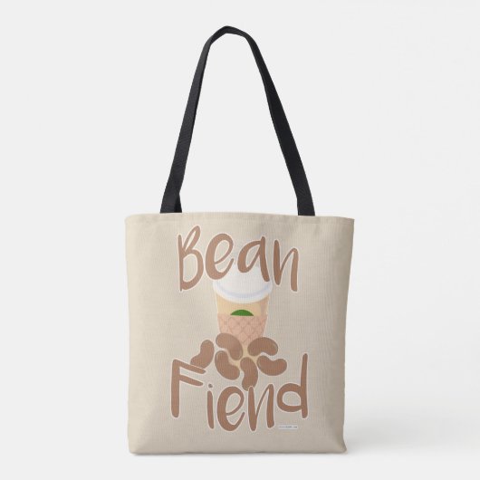 Tote Bag Café Bean Fiend Java amusant Dessin Slogan (Dos)