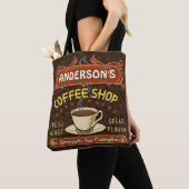 Tote Bag Café Café Café Café Fèves | Nom personnalisé (De près)