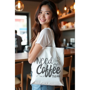 Tote Bag Café de besoin noir et blanc maintenant