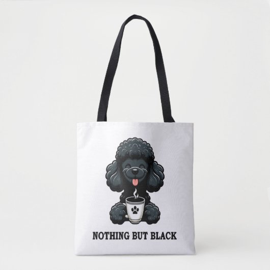 Tote Bag Café de caniche noir rien que noir (Devant)