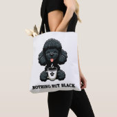 Tote Bag Café de caniche noir rien que noir (De près)