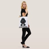 Tote Bag Café de caniche noir rien que noir (Sur le modèle)