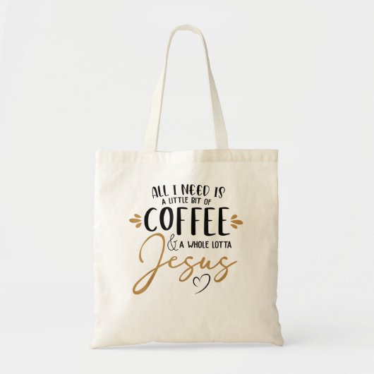 Tote Bag Café Et Beaucoup De Café Jesus Lover Christi (Devant)