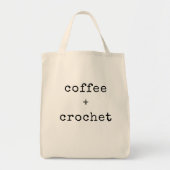 Tote Bag Café et Crochet | Texte modifiable pour les auteur (Devant)