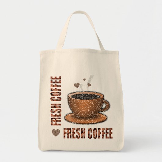 Tote Bag Café Frais Et Tasse À Café (Devant)