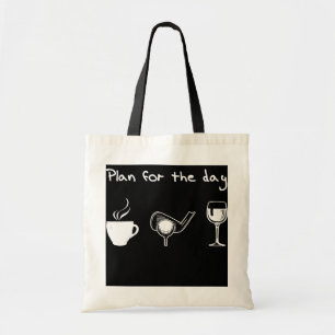 Tote Bag Café Golf Vin Drôle Cadeau Pour Hommes Femmes