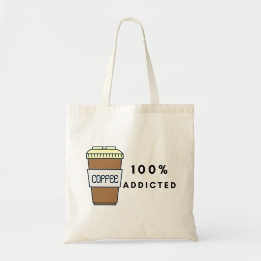 Tote Bag Café Lover Design 100% Addicted Caféine (Devant)