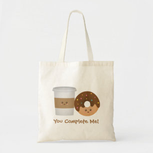 Tote Bag Café mignon et beignet, Tu me complètes