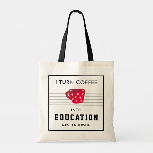 Tote Bag Café moderne dans l'éducation Cadeau enseignant No (Dos)