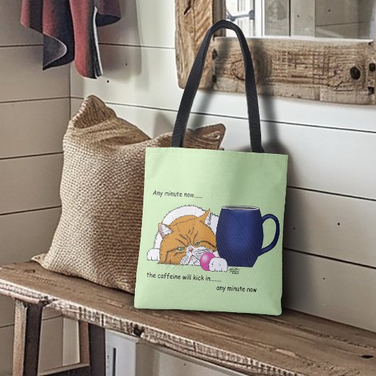 Tote Bag Café orange Bleu Mug