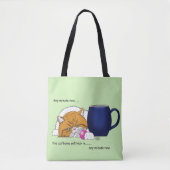 Tote Bag Café orange Bleu Mug (Devant)