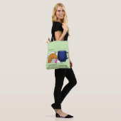 Tote Bag Café orange Bleu Mug (Sur le modèle)