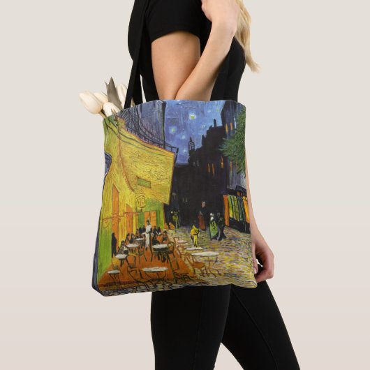 Tote Bag Café Terrasse à la nuit par van Gogh (De près)