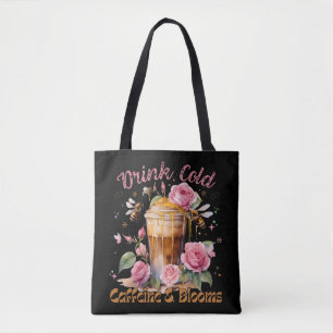 Tote Bag Caféine et fleurs : Café glacé délicieux