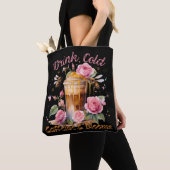 Tote Bag Caféine et fleurs : Café glacé délicieux (De près)