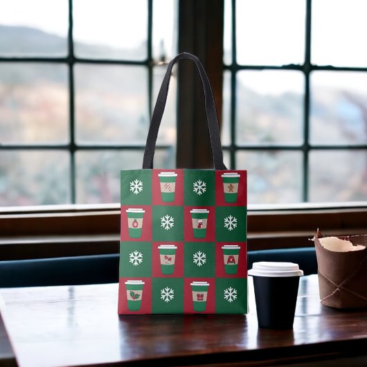 Tote Bag Cafés de Noël Flammes de neige